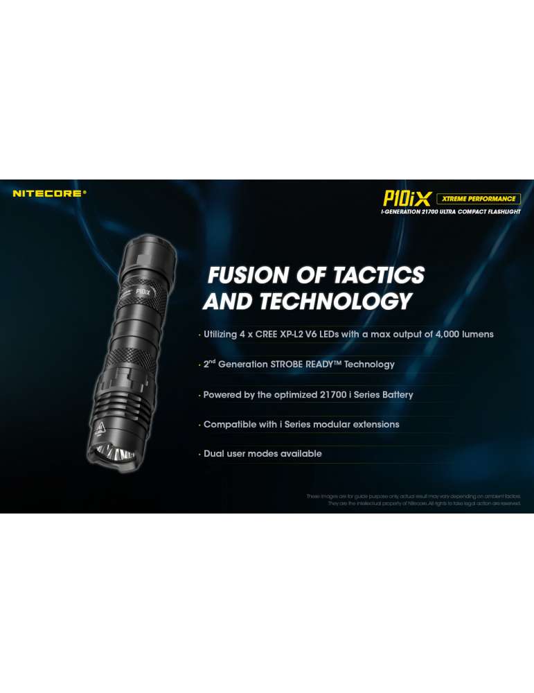 P10iX tactical flashlight 4000LM strobe USB C