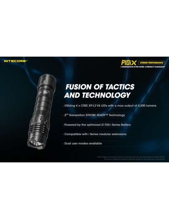 P10iX lampe tactique 4000LM strobe USB C