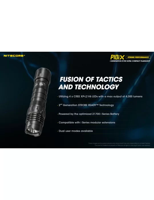 P10iX tactical flashlight 4000LM strobe USB C–NITECORE BELUX
