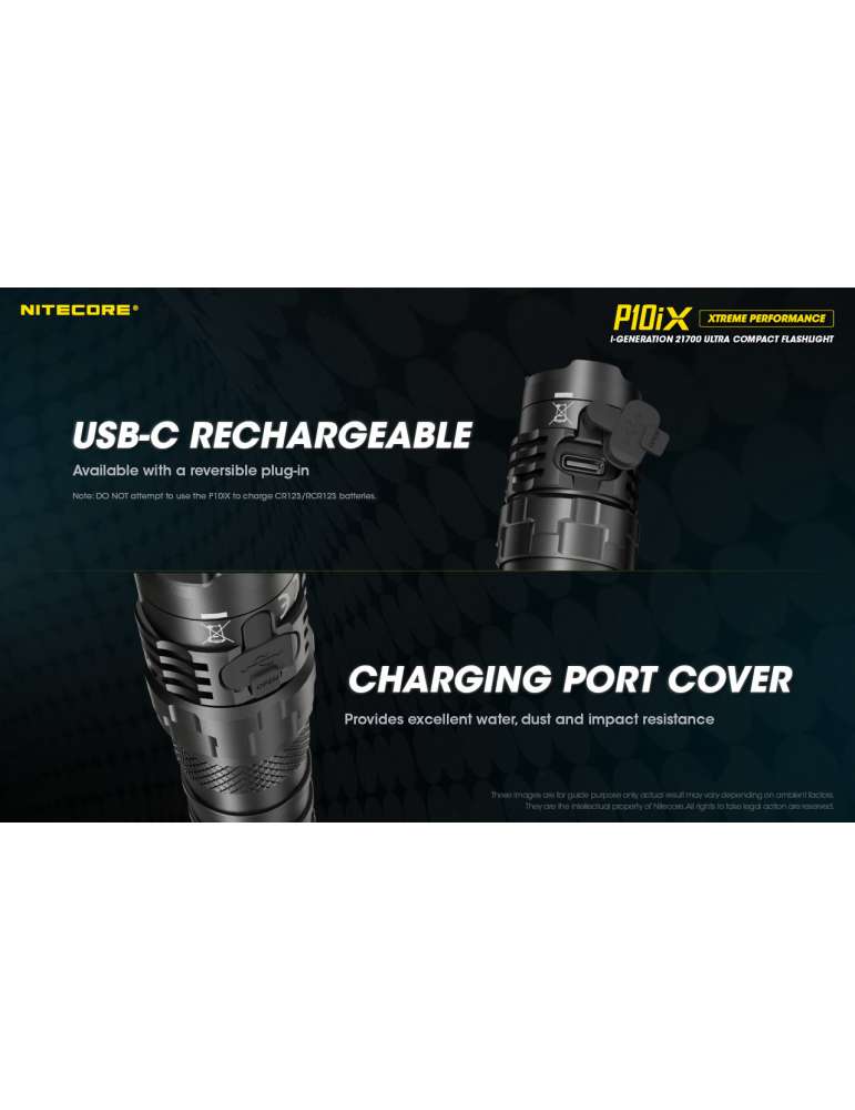 P10iX lampe tactique 4000LM strobe USB C