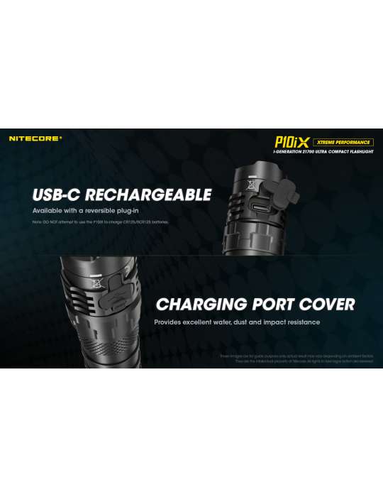 P10iX lampe tactique 4000LM strobe USB C