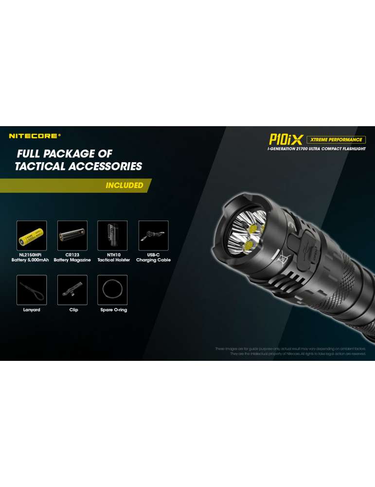 P10iX tactical flashlight 4000LM strobe USB C