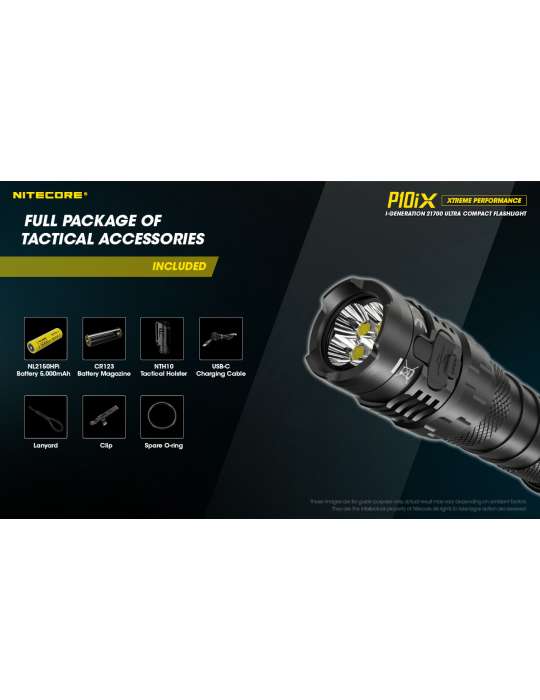 P10iX lampe tactique 4000LM strobe USB C