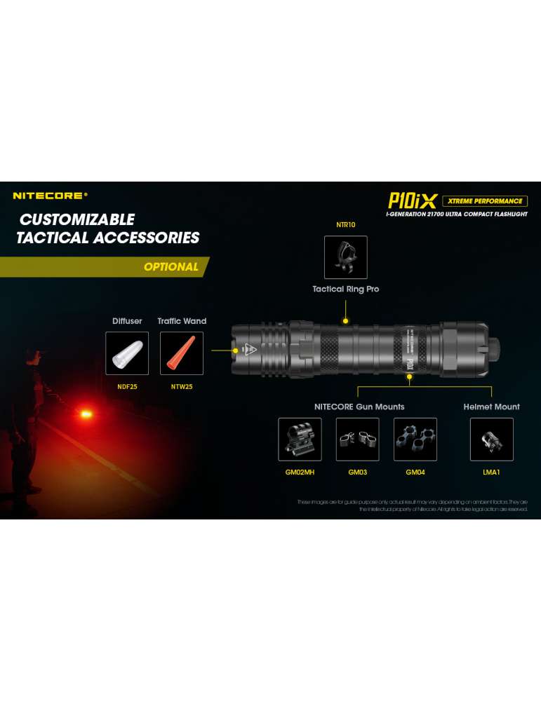 P10iX lampe tactique 4000LM strobe USB C