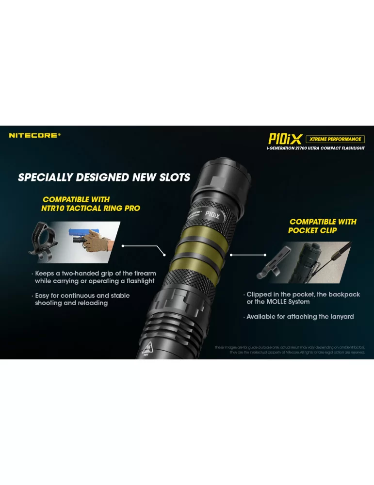 Nitecore - Lampe de poche tactique rechargeable P10iX USB-C - 4000 Lumens  et 158 ​​metres - lampe de poche