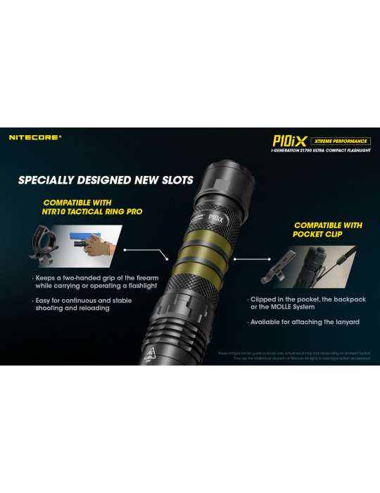 P10iX lampe tactique 4000LM strobe USB C