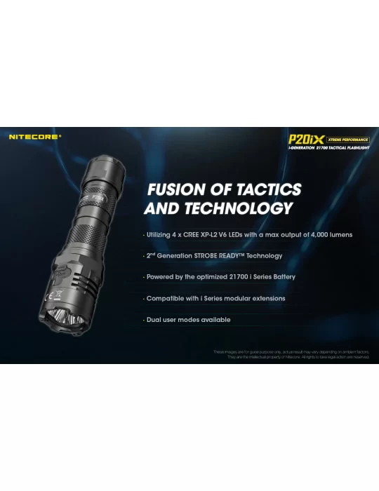 P20iX tactical flashlight 4000LM USB C–NITECORE BELUX