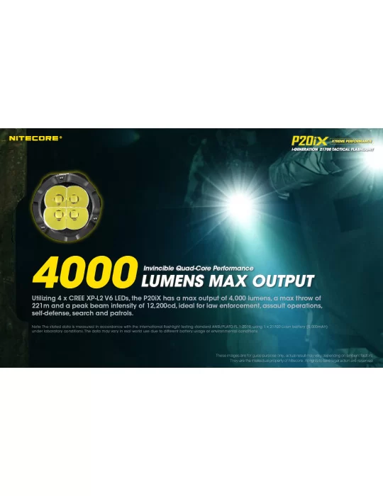 P20iX lampe tactique 4000LM USB C–NITECORE BELUX