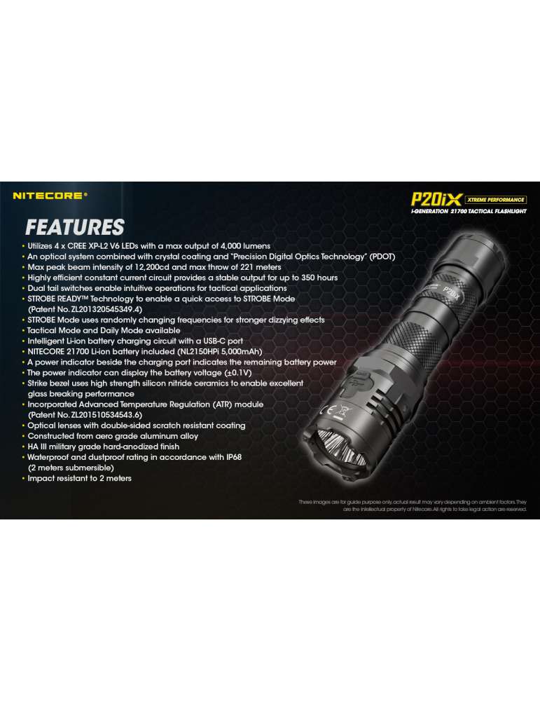 P20iX lampe tactique 4000LM USB C