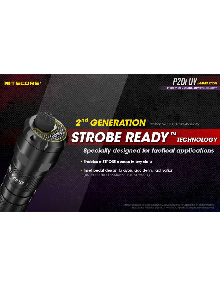 P20iUV lampe tactique 1800LM avec UV pour contrôle de document