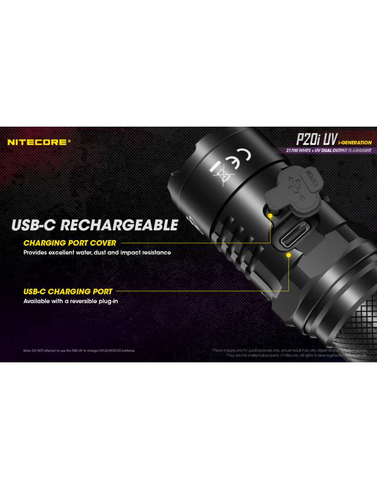 P20iUV lampe tactique 1800LM avec UV pour contrôle de document