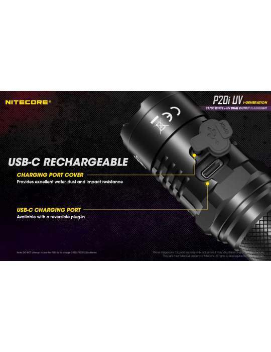 P20iUV lampe tactique 1800LM avec UV pour contrôle de document