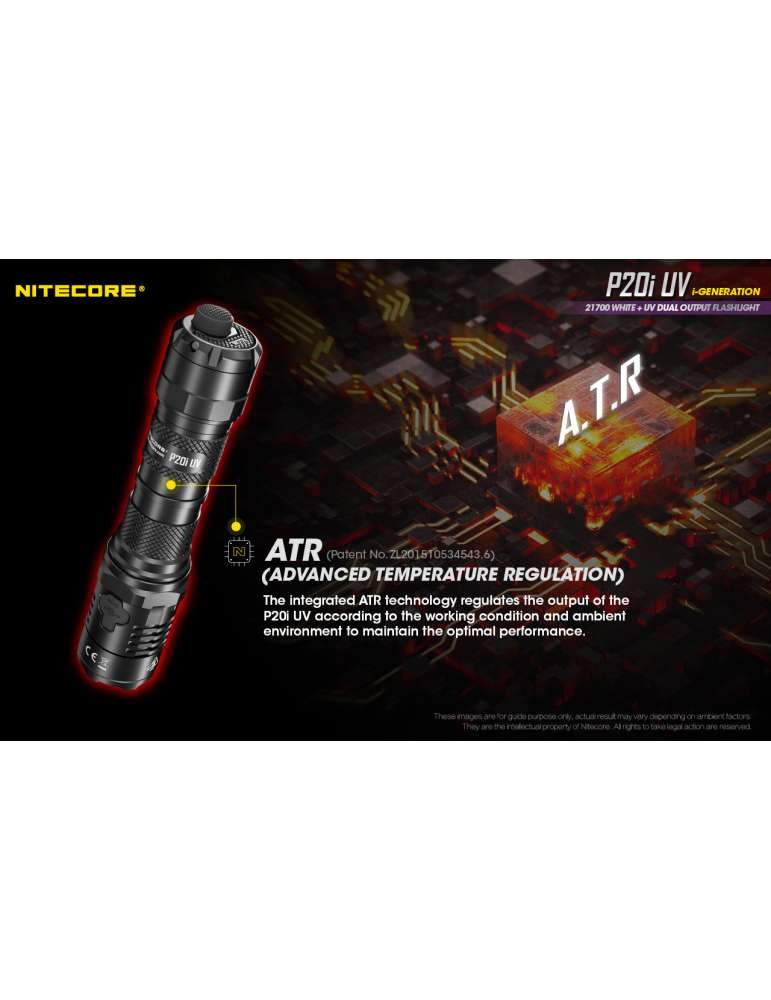 P20iUV tactical flashlight 1800LM with UV for document control