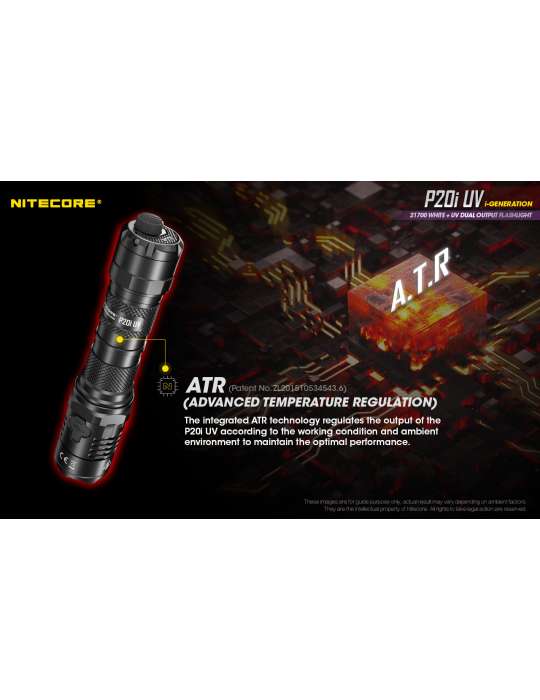 P20iUV lampe tactique 1800LM avec UV pour contrôle de document