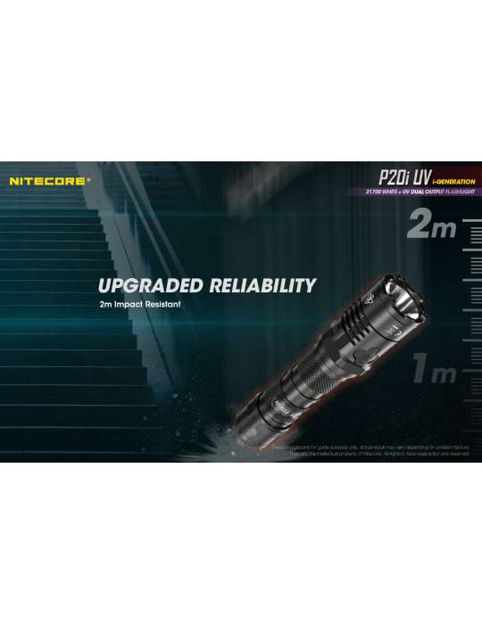 P20iUV tactical flashlight 1800LM with UV for document control