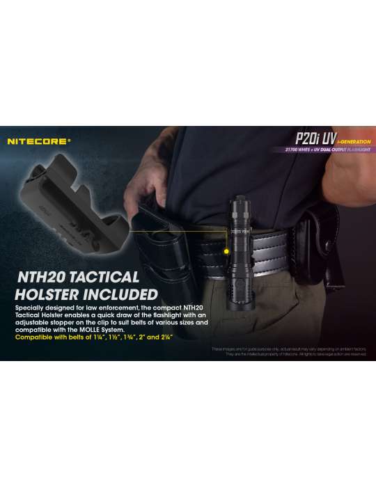 P20iUV tactical flashlight 1800LM with UV for document control