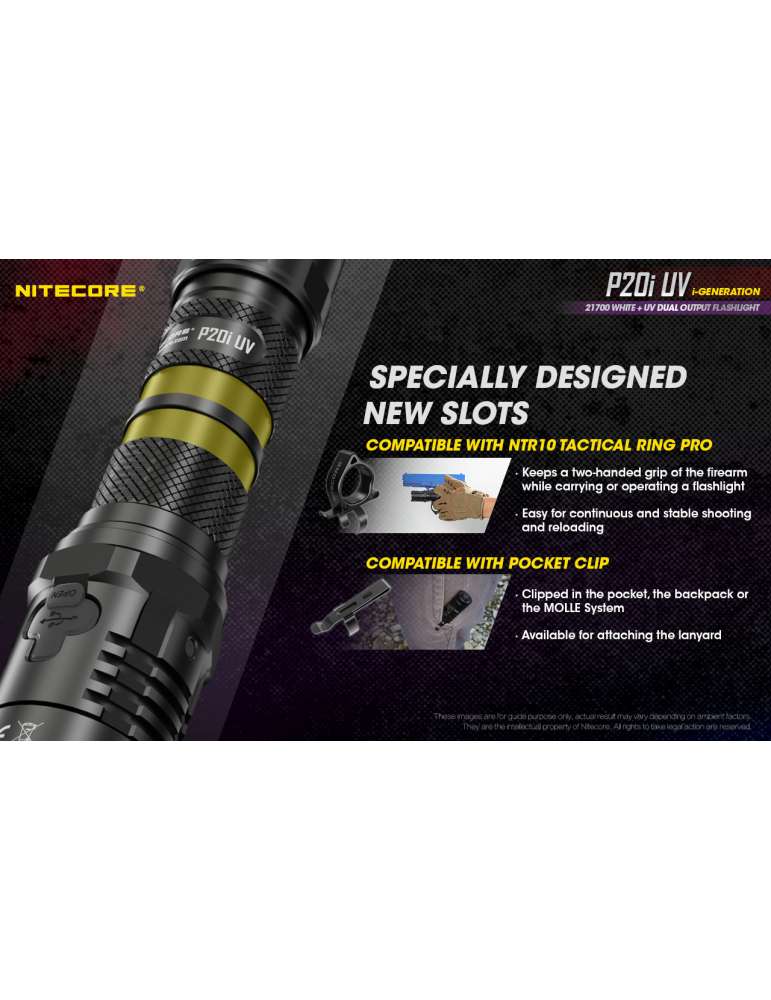 P20iUV lampe tactique 1800LM avec UV pour contrôle de document
