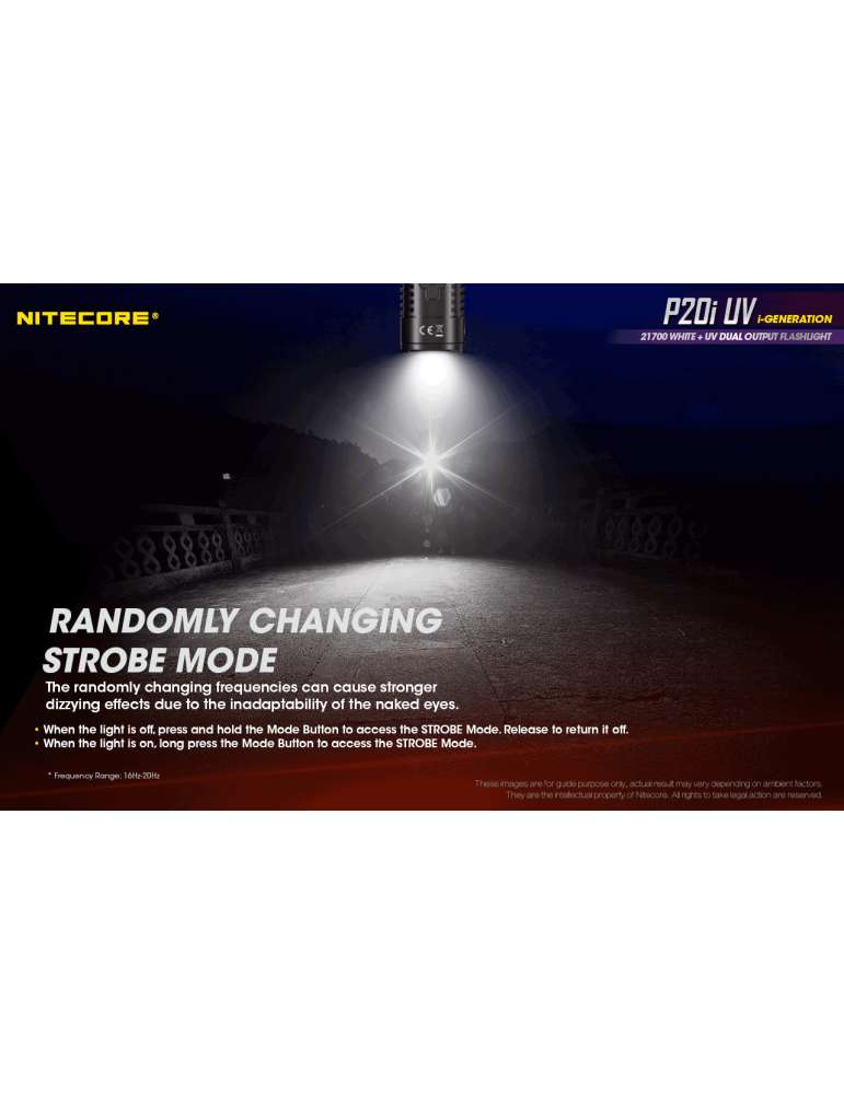 P20iUV lampe tactique 1800LM avec UV pour contrôle de document