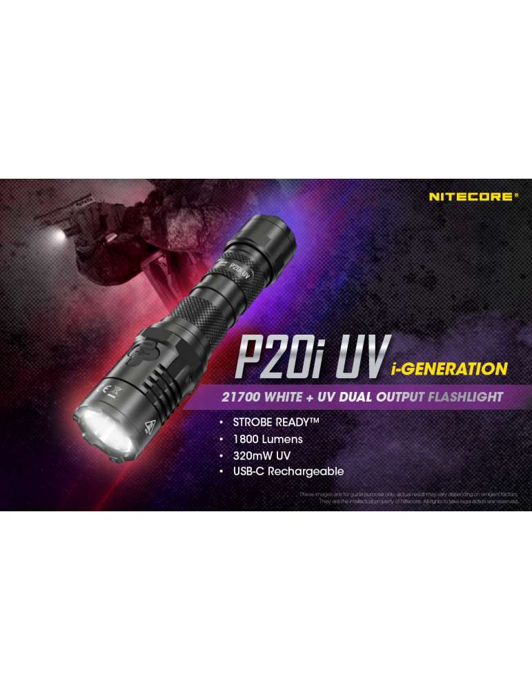 P20iUV lampe tactique 1800LM avec UV pour contrôle de document