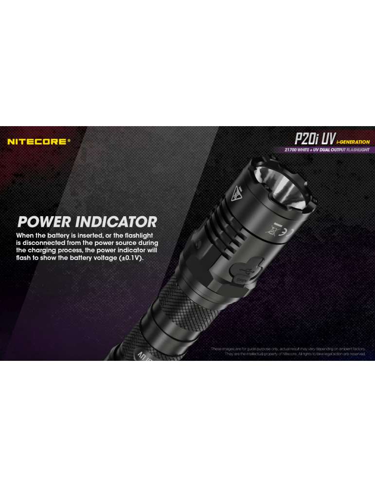 P20iUV lampe tactique 1800LM avec UV pour contrôle de document