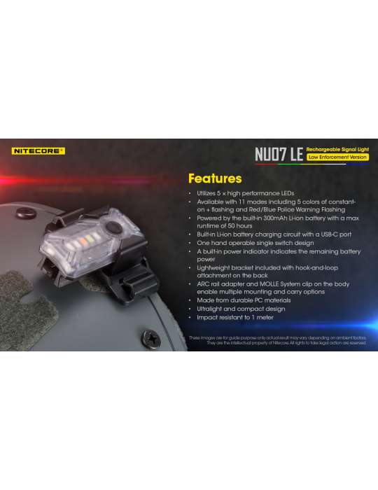 NU07LE mini lampe signal multiples couleurs MOLLE ARC rail pour entrainement et opérations