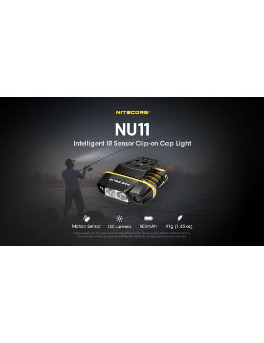 NU11 lampe frontale clip casquette ou sac à dos 150LM rechargeable USB
