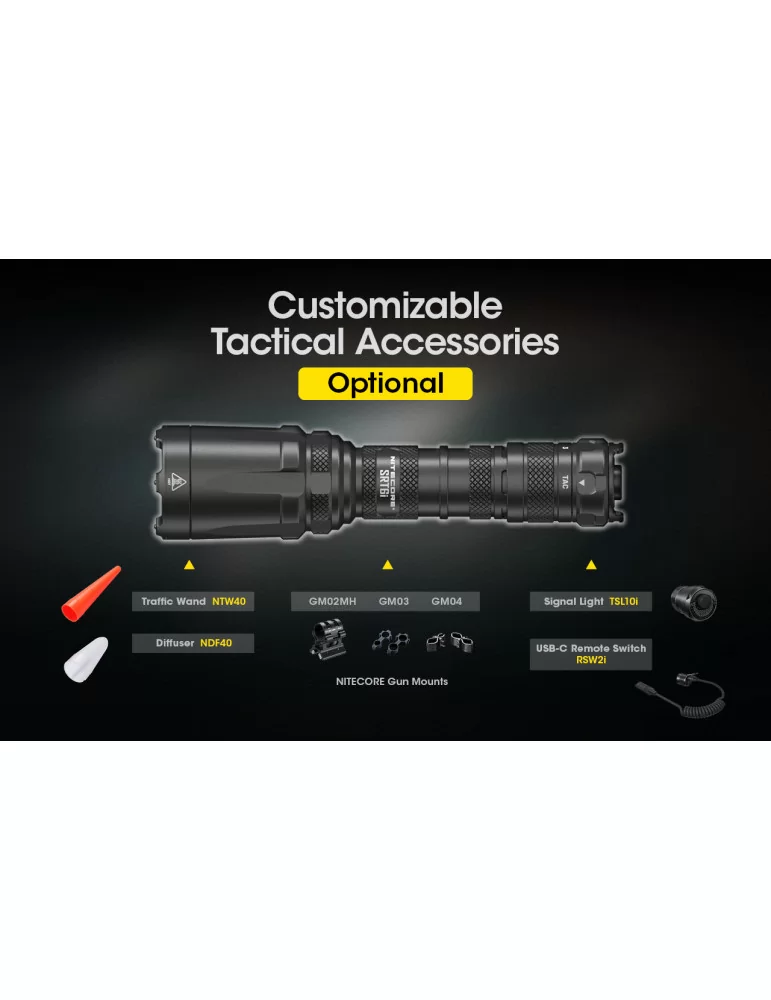 SRT6i lampe torche dimmable 2100LM longue portée–NITECORE BELUX