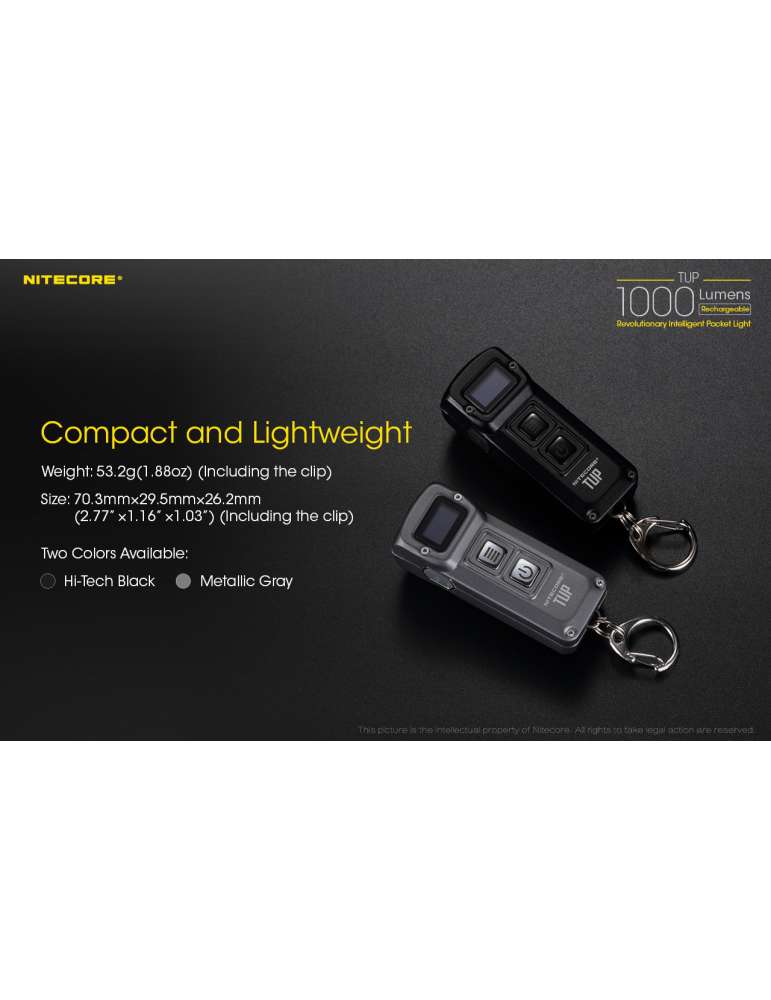 TUP mini lampe porte clé 1000LM rechargeable