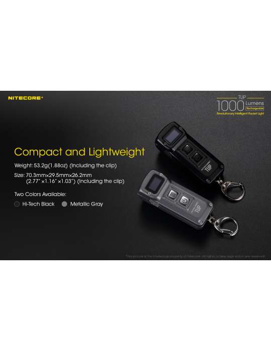 TUP mini lampe porte clé 1000LM rechargeable