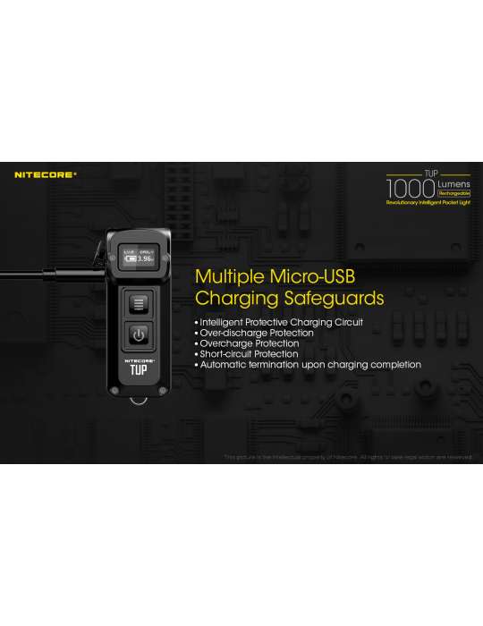 TUP mini key ring lamp 1000LM rechargeable
