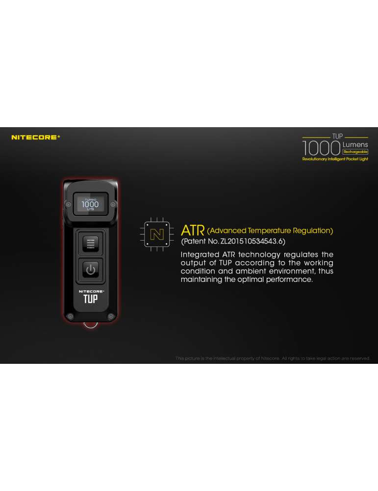 TUP mini key ring lamp 1000LM rechargeable