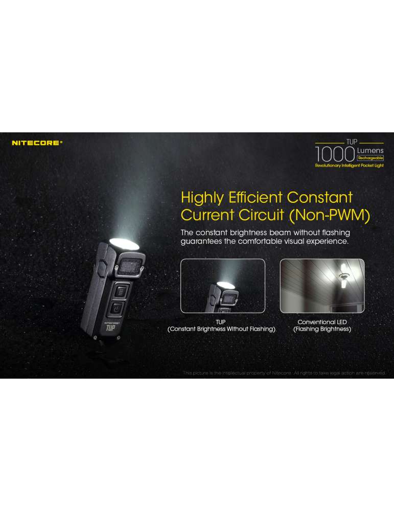 TUP mini lampe porte clé 1000LM rechargeable