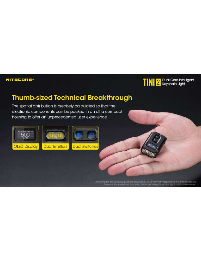 TINI2 mini lampe porteclefs 500LM rechargeable