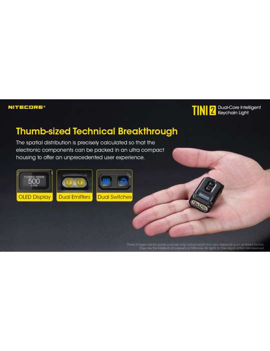 TINI2 mini key ring lamp 500LM rechargeable