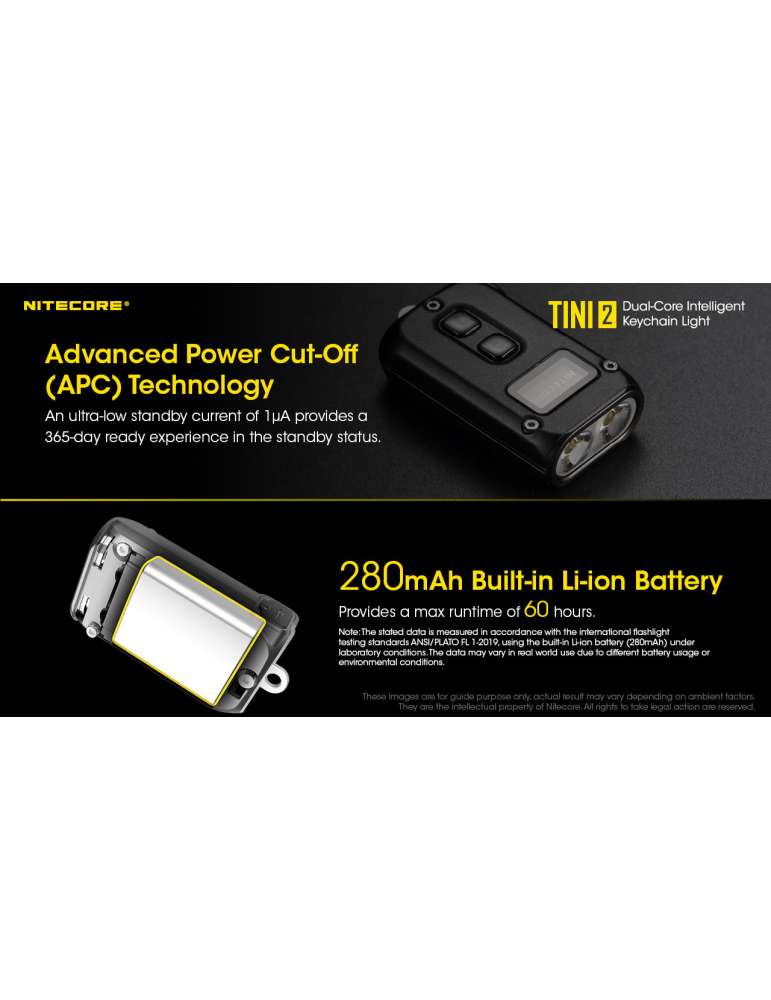 TINI2 mini key ring lamp 500LM rechargeable