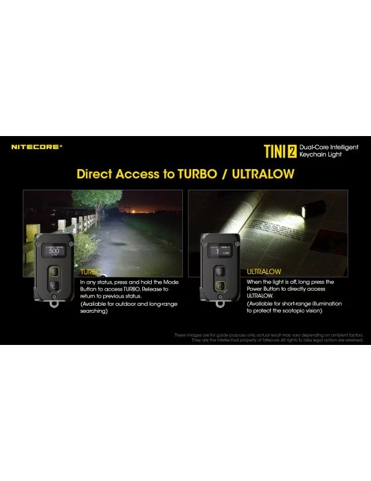 TINI2 mini lampe porteclefs 500LM rechargeable–NITECORE BELUX