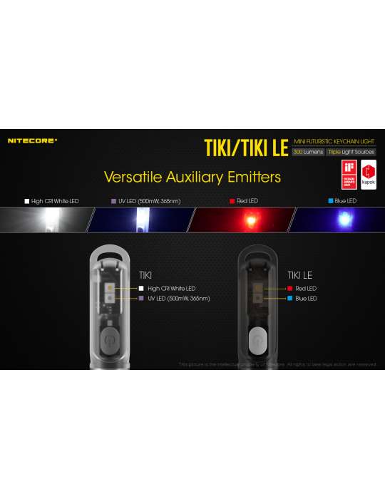 TIKI mini lampe porteclef 300LM rechargeable