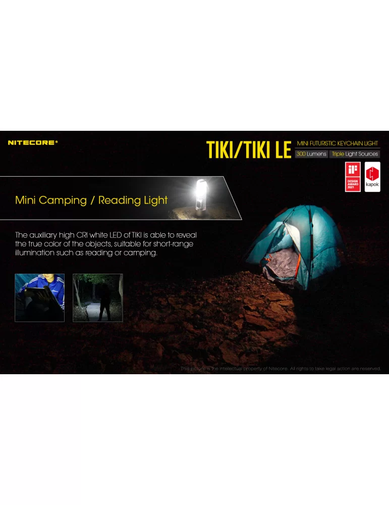 ▷ La mini lampe torche porte-clés rechargeable Tiki Le 300 lumens de  Nitecore