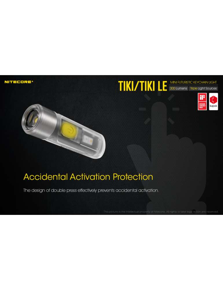 TIKI mini lampe porteclef 300LM rechargeable