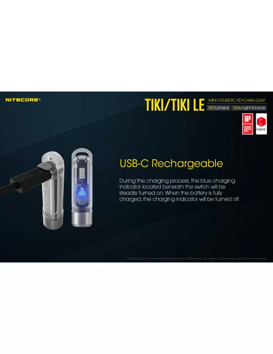 TIKI mini key ring lamp 300LM rechargeable–NITECORE BELUX