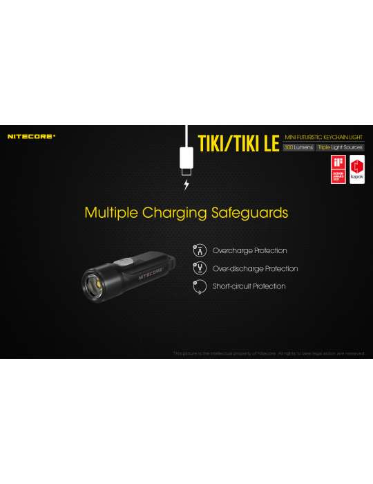 TIKI mini lampe porteclef 300LM rechargeable
