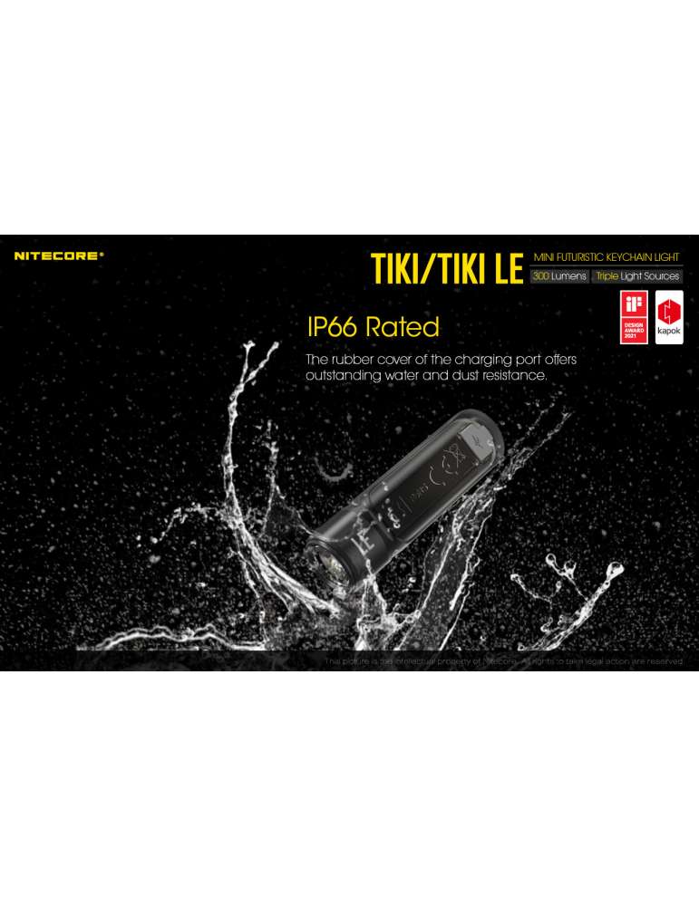 TIKI mini lampe porteclef 300LM rechargeable