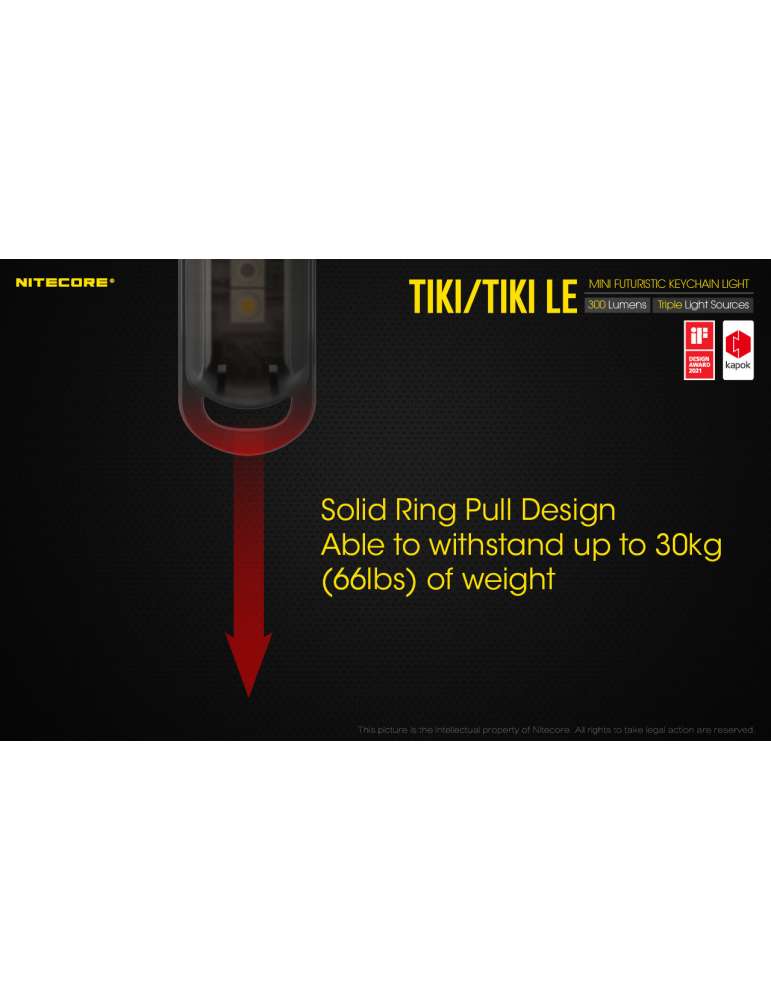 TIKI mini key ring lamp 300LM rechargeable