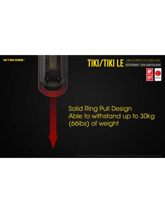 TIKI mini key ring lamp 300LM rechargeable