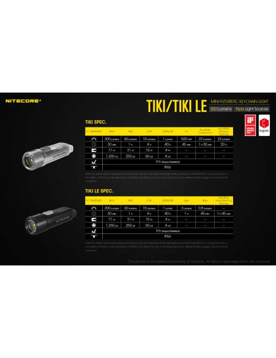 TIKI mini lampe porteclef 300LM rechargeable