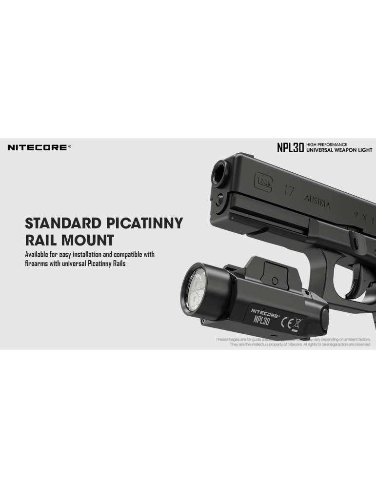 NPL30 lampe pour arme de poing pistolet 1200LM