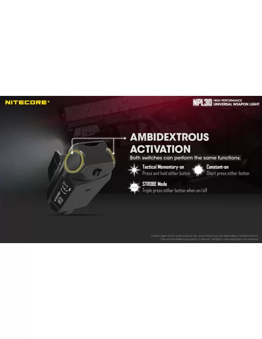 NPL30 lampe pour arme de poing pistolet 1200LM–NITECORE BELUX