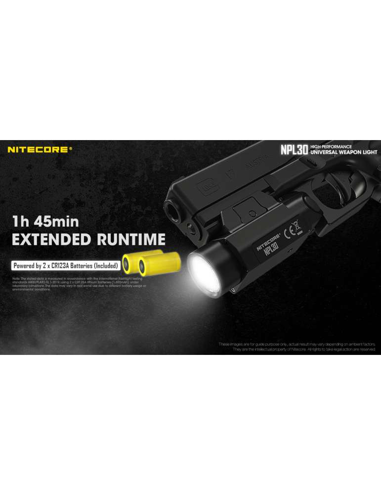 NPL30 lampe pour arme de poing pistolet 1200LM