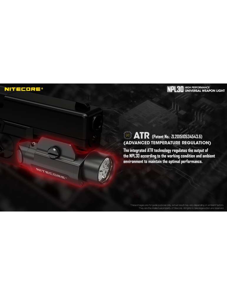 NPL30 lampe pour arme de poing pistolet 1200LM
