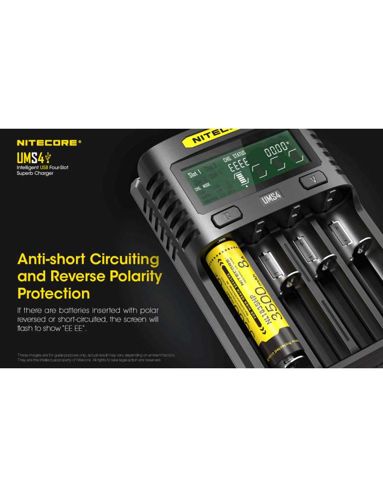 UMS4 chargeur 4 slots pour batterie 18650 et 21700